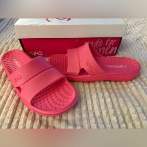 Ryka Vibrant Pink Slide Sandals